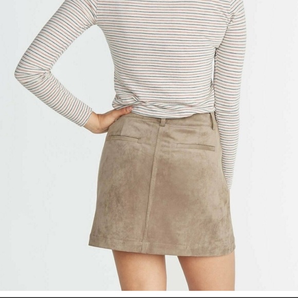 Marine Layer Rosie Faux Suede Button Front Mini Skirt - Picture 2 of 4